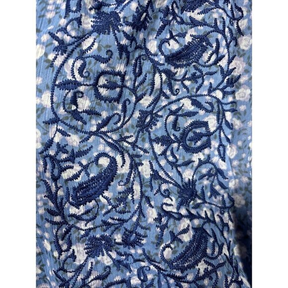 Free People  Shirt Sz M Floral Embroidered Cottage Peasant‎ Boho Floral - Picture 2 of 7